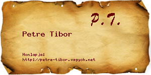 Petre Tibor névjegykártya