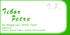 tibor petre business card
